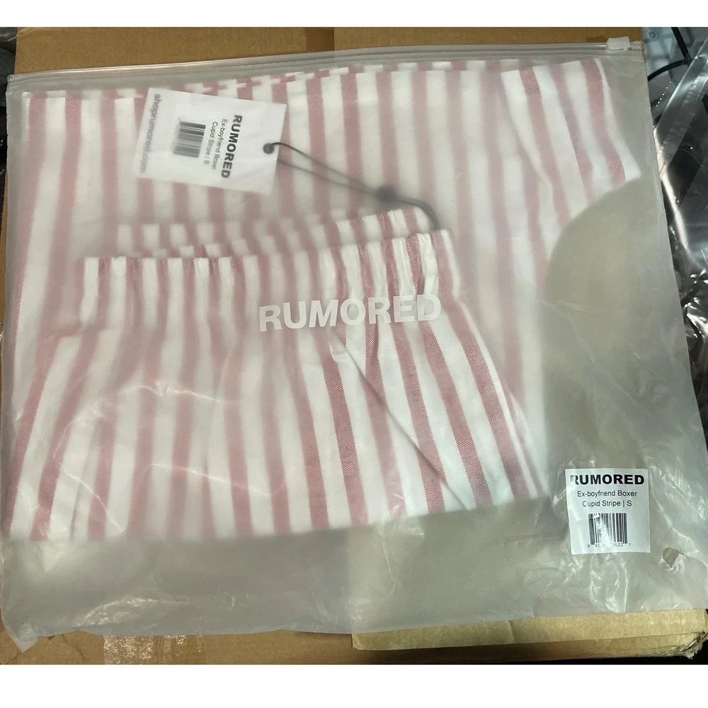 NWT‎ RUMORED Ex-Boyfriend Boxer Short Loungewear in Cupid Stripe S